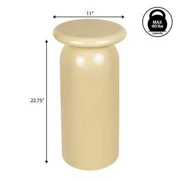 Miles 22.75" Mid-Century Modern Metal Sleek Cylinder Drink Table